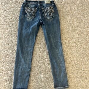 Miss Me Curvy Skinny Mid Rise High Rise Thick Stitch Pockets Stretch Jeans 30